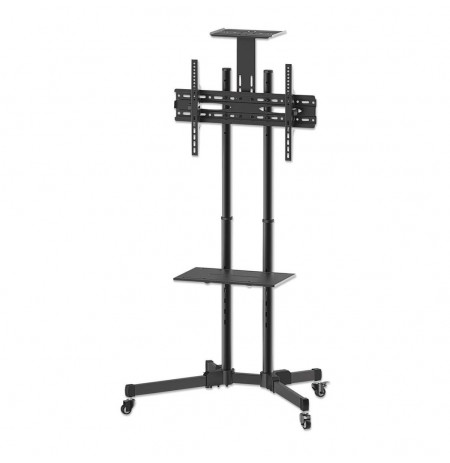 Manhattan TV & Monitor Mount, Trolley Stand, 1 screen, Screen Sizes: 37-65", Black, VESA 200x200 to 600x400mm, Max 40kg, LFD,