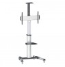 Manhattan TV & Monitor Mount, Trolley Stand, 1 screen, Screen Sizes: 37-65", Silver, VESA 200x200 to 600x400mm, Max 50kg, LFD,