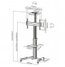 Techly Floor Support Trolley for LCD / LED / Plasma 37-70 with Shelf " ICA-TR15