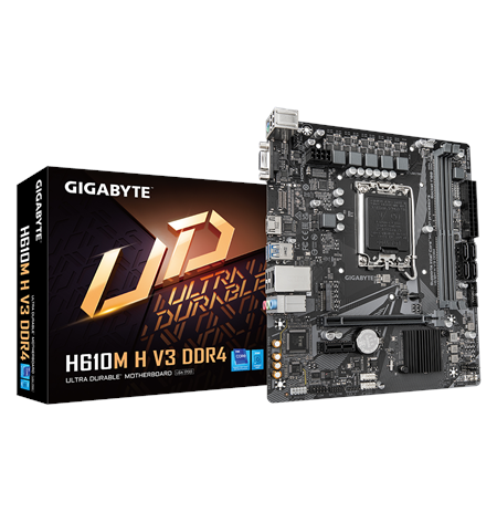 Gigabyte H610M H V3 DDR4 | Processor family Intel | Processor socket LGA1700 | DDR4 DIMM | Supported hard disk drive interfaces 