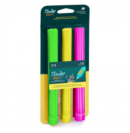 3Doodler Start 3DS-ECO-MIX4-75 3D printing material Compostable plastic Green, Pink, Yellow 1 g