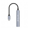 Tellur 4in1 USB-C 3.1 Hub Aluminum, Grey