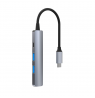 Tellur 4in1 USB-C 3.1 Hub Aluminum, Grey