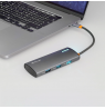 Tellur USB-C hub, PD 3.0 100W, HDMI, 3xUSB 3.0 grey