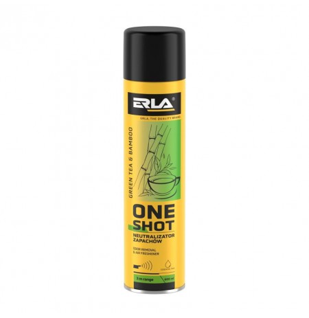 ERLA ONE SHOT 600ML BULK PAKUOTĖ 12 vnt. ŽALIOJI ARBATOS IR BAMBUKO KVAPŲ NEUTRALIZATORIAUS