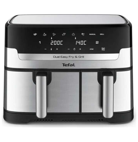 TEFAL Fryer | EY905D10 | Capacity 5.2+3.1 L | Hot air technology | Stainless Steel/Black