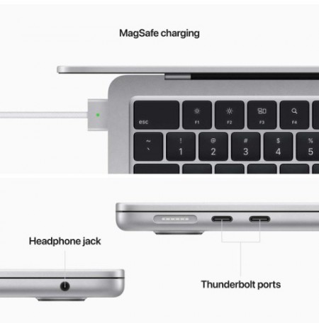 Apple MacBook Air Nešiojamas kompiuteris 13.6'' M2 8 Core CPU, 8 GB RAM, 512GB SSD, Silver