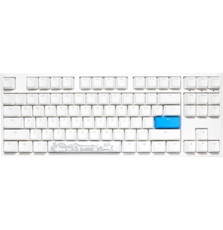 Ducky One 2 TKL PBT Gaming Keyboard, MX-Silent-Red, RGB LED - white