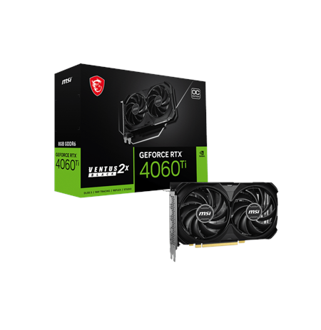 GeForce RTX 4060 Ti 8G VENTUS 2X BLACK E1 OC | NVIDIA | 8 GB | GeForce RTX 4060 Ti | GDDR6 | HDMI ports quantity 1 | PCI Express