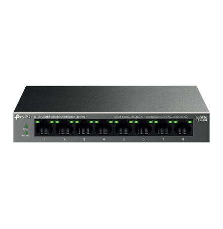 TP-LINK | 8-Port Gigabit Desktop Switch with 8-Port PoE+ | LS108GP | Unmanaged | Desktop