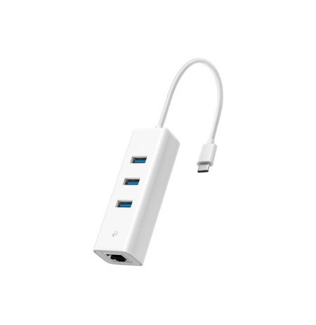 TP-LINK USB 3.0 Type-C to Gigabit Ethernet Network Adapter with 3-Port USB 3.0 Type-A Hub | UE330C