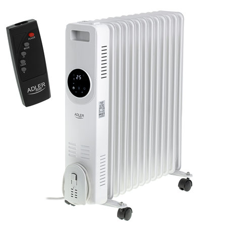 Adler AD 7826 | Oil Filled Radiator | 2500 W | Number of power levels 3 | White