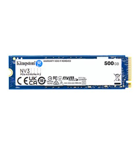 Kingston SSD | NV3 | 500 GB | SSD form factor M.2 2280 | Solid-state drive interface PCIe NVMe Gen 4.0 (x4) | Read speed 5000 MB