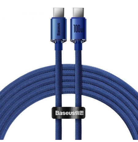 Baseus Crystal Shine cable USB-C to USB-C, 100W, 1.2m (blue)