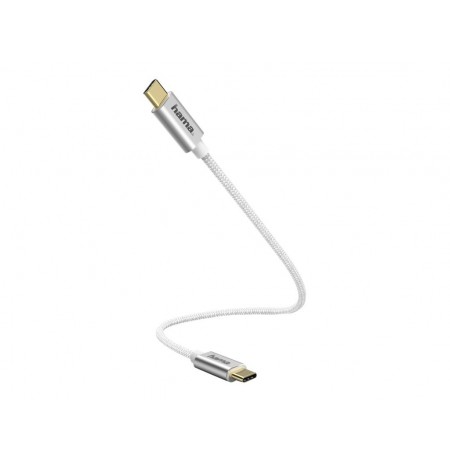 Hama 00183332 Charging/Data Cable, USB Type-C - USB Type-C 0.2m White