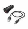 Hama 00183231 Car Charger, USB Type-C QC 3.0 3A,  Black