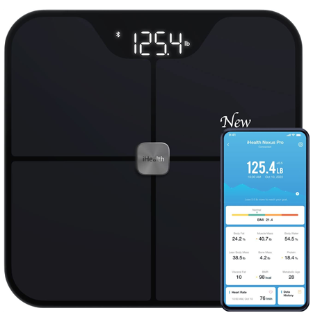 iHealth | Wireless Body Composition Scale | Nexus Pro | Maximum weight (capacity) 181 kg | Body Mass Index (BMI) measuring | Bla