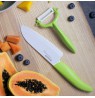 Kyocera FK140CP10NGR SANTOKU KNIFE & PEELER Rinkinys, peilis (14 cm ašmenys) ir skustukas, Žalia