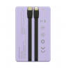 Tellur Power Bank 10000mAh, USB-C + Lightning cables built-in  purple