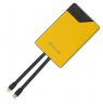 Tellur Power Bank 10000mAh, USB-C + Lightning cables built-in  yellow