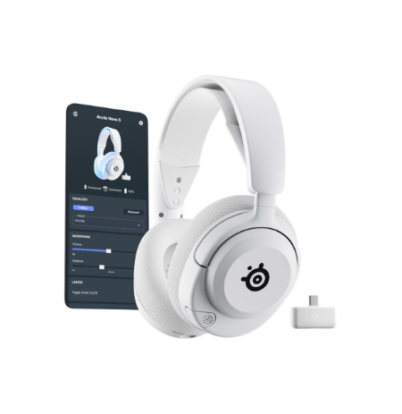 SteelSeries Gaming Headset | Arctis Nova 5P | Bluetooth | Over-ear | Microphone | Noise canceling | Wireless | White