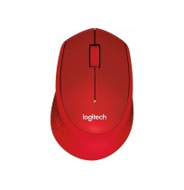 LOGITECH M330 SILENT PLUS Mouse 3 buttons wireless 2.4 GHz USB wireless receiver red