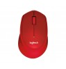 LOGITECH M330 SILENT PLUS Mouse 3 buttons wireless 2.4 GHz USB wireless receiver red