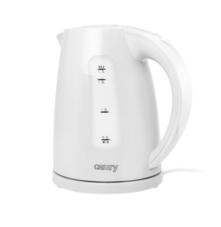 Camry Kettle CR 1255  Standard, Plastic, White, 2200 W, 360° rotational base, 1.7 L