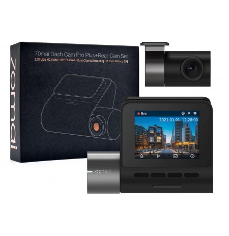 Wideorejestrator Xiaomi 70mai Smart Dash Cam Pro Plus A500 +Rear Cam Set (A500+RC06A500S-1) w zestwie tylna kamera