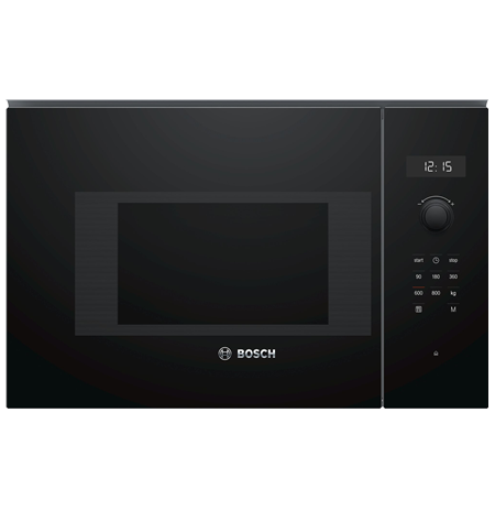 Bosch Microwave Oven BFL524MB0	 20 L, Retractable, Rotary knob, Touch Control, 800 W, Black, Built-in, Defrost function