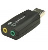 Manhattan USB-A Sound Adapter, USB-A to 3.5mm Mic-in and Audio-Out ports, 480 Mbps (USB 2.0), supports 3D and virtual 5.1