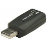 Manhattan USB-A Sound Adapter, USB-A to 3.5mm Mic-in and Audio-Out ports, 480 Mbps (USB 2.0), supports 3D and virtual 5.1