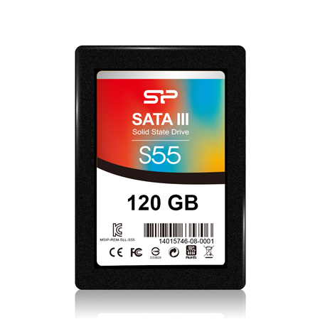 Silicon Power Slim S55 120 GB, SSD interface SATA, Write speed 420 MB/s, Read speed 550 MB/s