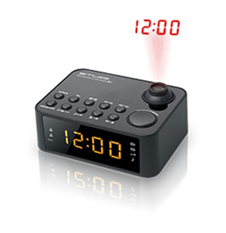 Muse Clock radio  M-178P Black, 0.9 inch amber LED, with dimmer