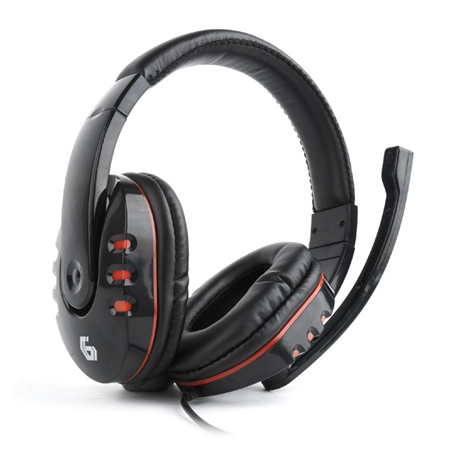 Gembird Glossy Black, Gaming headset with volume control, Built-in microphone, 3.5 mm