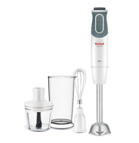 TEFAL Blender Optichef 3-in-1 HB643138 Hand Blender, 800 W, Number of speeds 20, Turbo mode, Chopper, White/Grey