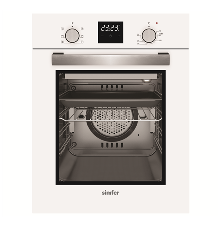 Simfer Oven 4207BERBB 47 L, White, Easy to clean, Pop-up knobs, Width 45 cm, Built in