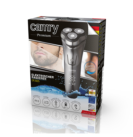 Camry Shaver CR 2925 Cordless, Charging time 1.5 h, Number of shaver heads/blades 3, Grey