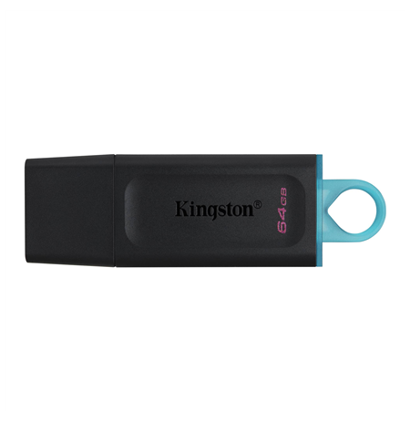 Kingston DataTraveler Exodia USB Flash Drive 64 GB, USB 3.2 Gen 1, Black/Blue, Protective Cap, Large loop