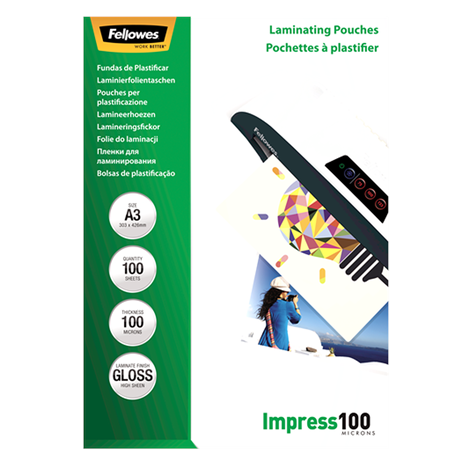 Fellowes Laminating Pouch 100 µ, 303x426 mm - A3, 100 pcs