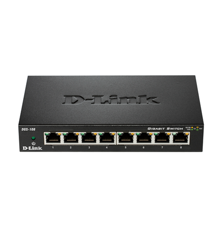 D-Link Switch DGS-108/E	 Unmanaged, Desktop, 1 Gbps (RJ-45) ports quantity 8