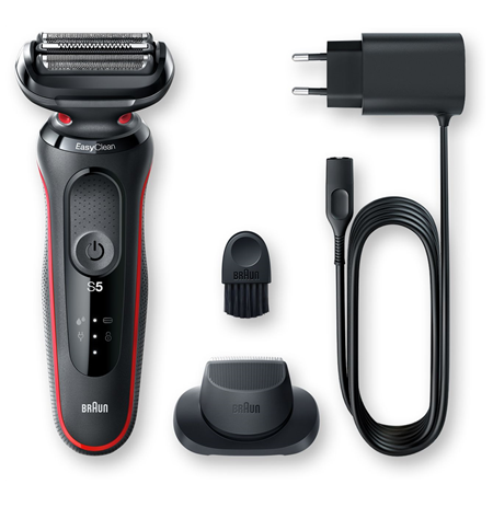 Braun Shaver 51-R1200s	 Operating time (max) 50 min, Wet & Dry, Black/Red