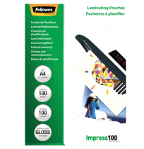 Fellowes | Laminating Pouch | A4 | Clear | Thickness: 100 micron, Qty Per Pack: 100 pcs