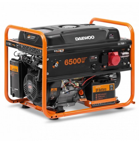 Daewoo GDA 7500E-3 engine-generator 6000 W 30 L Petrol Orange, Black