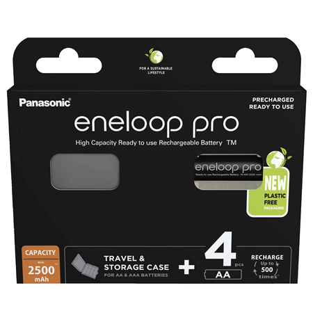 Panasonic Rechargeable Batteries ENELOOP BK-3HCDEC4BE AA, 2500 mAh, 4 pc(s)