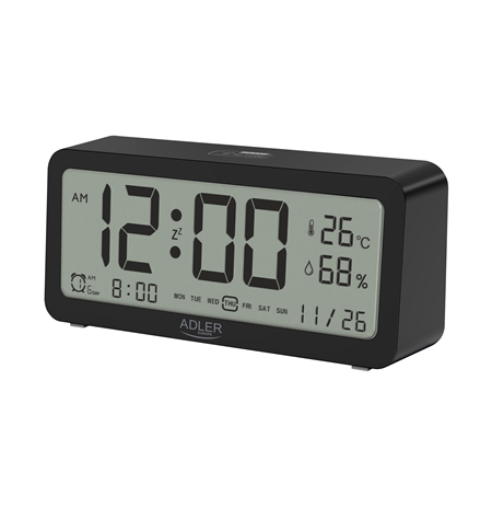 Adler Alarm Clock AD 1195b Black, Alarm function