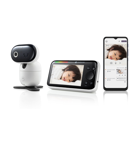 Motorola PIP1610 HD CONNECT 5.0" Wi-Fi HD Motorized Video Baby Monitor, White/Black