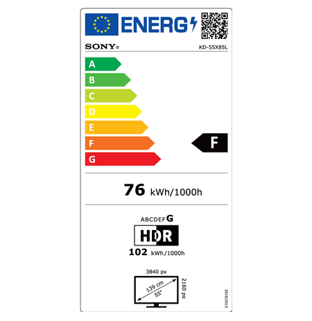 Sony KD55X85L 55" (139cm) 4K Ultra HD Smart Google Full Array LED TV