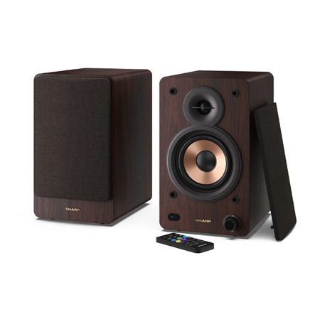 Sharp CP-SS30 Bookshelf Speakers, Brown