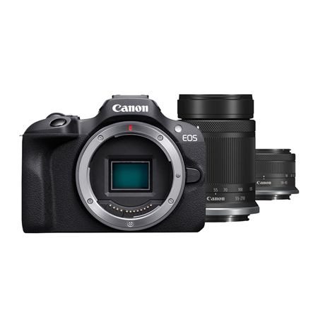 Canon EOS R100 Mirrorless Camera + RF-S 18-45mm IS STM Lens + RF-S 55-210mm IS STM Lens